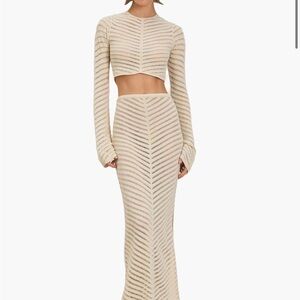 Devon Windsor Cover Up Skirt Set Tan